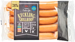 Grillkorv Kyckling Extra fin 78% Kötthalt