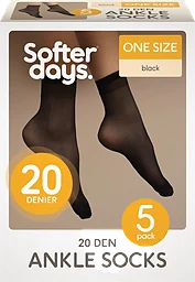 Ladies Ancle 20den Black One Size