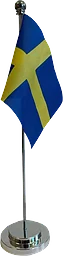 Bordsflagga m silverfot 15cm