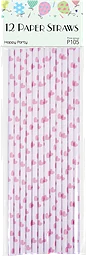 PAPPERSSUGRÖR ROSA HJÄRTA 12-P
