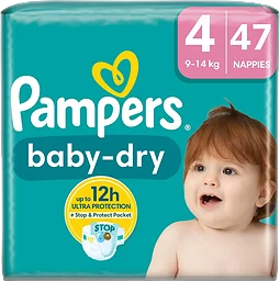 Blöjor Baby Dry Strl 4 9-15kg 47-p