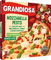 Pizza Mozzarella & pesto stenugnsbakad x-tra allt 350g