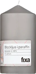 Blockljus 12Cm Grå