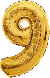 Folieballong Nr 9 Guld