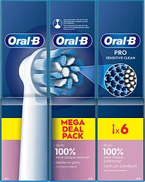 Eltandborsthuvud Sensitive Clean & Care 6-pack
