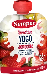 Smoothie yoghurt Banan & jordgubb Från 6m