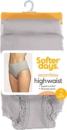 Seamless High Waist Ljusgrå Melange S/M 2-pack