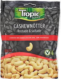 Cashewnötter Rostade och Saltade Tropic Snacks