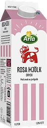 Rosa Jordgubb Mjölkdryck 1%