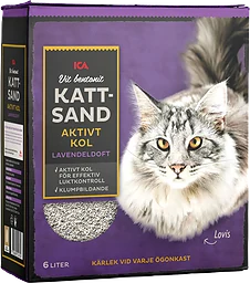 Kattsand Vit bentonit Aktivt kol Lavendeldoft