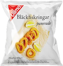 Bläckfiskringar Panerade