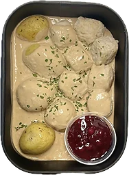 Köttbullar med potatis gräddsås & lingon