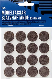 Möbeltassar självhäftande Bruna 20mm