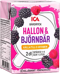 Hallon björnbär måltidsdryck