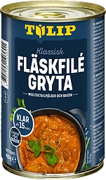 Fläskfilégryta med Cocktailpølser Och Bacon