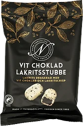 Godisbitar Lakritsstubbe Vit Choklad Narr Chocolate