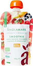 Smoothie Äpple, banan, jordgubb, hallon & svartvinbär 6 Mån Eko