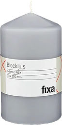 Blockljus 12cm Ljusgrå 40h