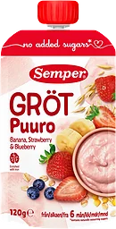 Gröt Jordgubb Banan Blåbär