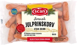 Julprinskorv Skinnfri