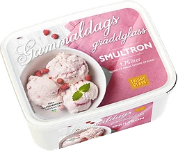 Gammaldags gräddglass Smultron