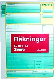 Räkningsblock A5 50 blad