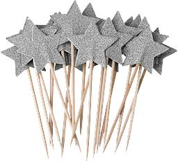 Partypicks Silverstjärna 20-pack