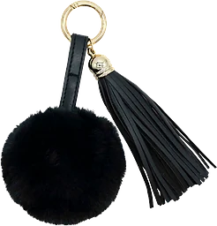Nyckelring Pompom & tassel Svart