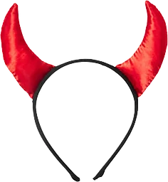 Diadem 20cm, svart med röda horn