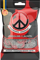 Peacemärke Jordgubb & lakrits