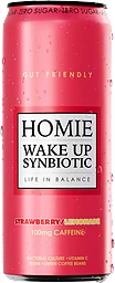 Kolsyrad dryck Wake Up Synbiotic Strawberry & lemonade