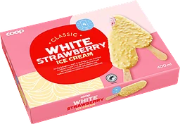 Glasspinnar White strawberry 4-pack