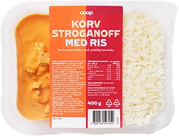 Korv stroganoff med ris