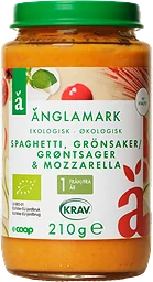 Barnmat Spaghetti, grönsaker & mozzarella 12 Mån Eko