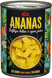 Ananasbitar i juice