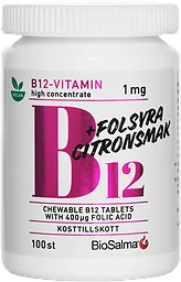 B12 Vitamin 1mg+folsyra Tuggtabletter