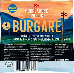 Grillostburgare Norrländsk 24% 4-p