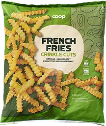 Pommes frites vågskurna