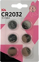 Knappcellsbatteri CR2032 6-p Rosa Bandet