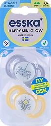 Napp Happy Mini Glow Silikon 0-6 Mån 2-pack