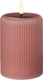 LED Blockljus rille Dusty pink H10cm
