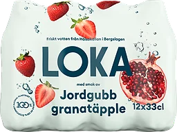 Kolsyrat vatten Jordgubb & granatäpple 12-pack