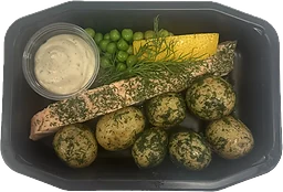 Ugnstekt lax hovmästarsås och potatis
