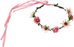 Midsommarkrans rosa/vit m band 17cm