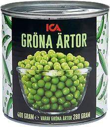 Gröna ärtor 400g