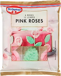 Pink Roses Sockerrosor med Blad Dekoration