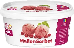 Hallonsorbet