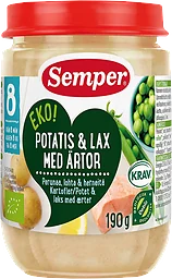 Potatis med lax & ärtor Från 8m KRAV