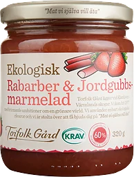 Rabarber och jordgubbsmarmelad KRAV Torefolk Gård