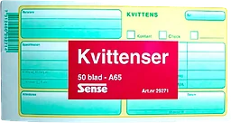 Kvittensblock A65 50 blad